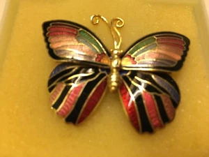 Alambre Cloissone Mariposa Tono Dorado Vintage - Imagen 1 de 2