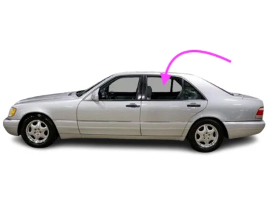 Fits: 1992-1999 Mercedes Benz 300 SD 4D Sedan Rear Left Side Door Window Glass - Image 1 of 4