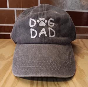 Gray DOG DAD Baseball Cap White Lettering Adjustable Pup Puppy Hat New No tags - Picture 1 of 2