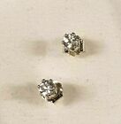  White Sapphire gemstone stud earrings in sterling silver