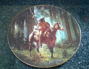Hamilton Mystic Warriors Collection Sun Seeker American Indian Plate 1992 - Foto 1 di 3