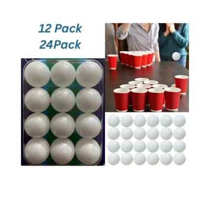 NUEVO PAQUETE DE 12,24 PELOTAS DE PING PONG BLANCAS LISAS / PELOTAS DE TENIS DE MESA UK - Imagen 1 de 7