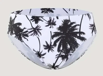 Calzoncillos de baño para hombre con estampado de palmeras en blanco y negro. Talla X-Grande 36"-38" XL Foto 1 de 4
