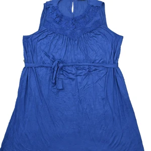 Lane Bryant Women's Size 22/24 Shift Dress Blue Knee Length Casual Rayon Solid - Picture 1 of 8
