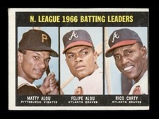 1967 TOPPS #240 NL BATTING LEADERS MATTY ALOU, FELIPE ALOU, RICO CARTY