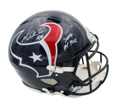 Casco Auténtico de Velocidad Firmado por Mario Williams Houston Texans con Selección #1 2006 Foto 1 de 2