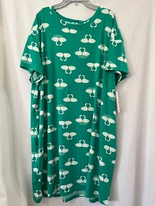 New Joyspun Women Swan Hearts Nightshirt Nightgown Green Many sizes - Picture 1 of 3