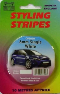 Nadelstreifen 6mm x 10mtr selbstklebend Auto Reisebus Klebeband Syling Streifen weiß - Bild 1 von 1