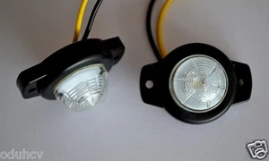# 2 pcs Clear White 12 24v Led Side Front Marker Lamps Lights Truck Lorry Dot - Afbeelding 1 van 2