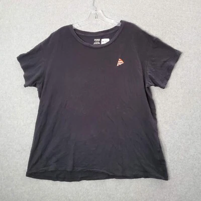 Розовый Victoria's Secret женщин Топ L черная рубашка Pepperoni ломтик пицца вышитый - Изображение 1 из 4