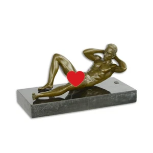 9934016-d Bronze Sculpture Figure Male Nude Turning Erotic 5 1/8x4 - Picture 1 of 1
