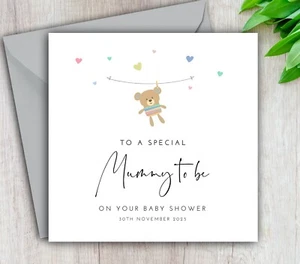 Personalised Baby Shower Card, Mummy To Be, On Your Baby Shower, New Baby, Gift - Picture 1 of 2