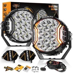 AUXBEAM 7" LED Work Light Bar Pods Offroad Driving Fog Lamps Side Shooter DRL - Picture 1 of 12