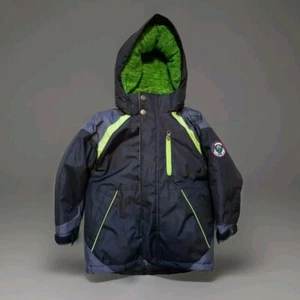 Sequoia Boys Jacket 4T Black And Green Long Sleeve Full Zip Winter Coat - Picture 1 of 12