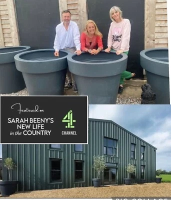 100cm Big Plant Pots ANTHRACITE extra large MASSIVE garden tree planter HUGE POT - Image 1 of 4