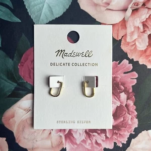 MADEWELL Neu mit Etikett halbfeine 14K Gold Karabiner Creolen NI787 - Bild 1 von 3