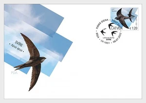 2022   LATVIA -  SG: N/A COMMON SWIFT (BIRD) ON FIRST DAY COVER - Picture 1 of 1