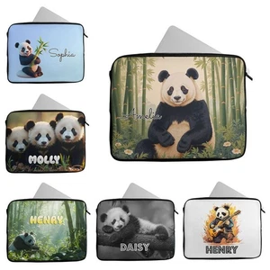 Personalised Any Name Panda Design Laptop Case Sleeve Tablet Bag 654 - Picture 1 of 12