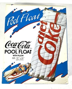 Vintage Diet Coke Coca Cola Heavy Gauge Pool Float Raft Pillow 72" x 30"- NOS - Picture 1 of 3