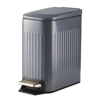 Slim Bathroom Trash Can with Lid Soft Close, Stainless Steel Garbage Can Step... - Image 1 of 4