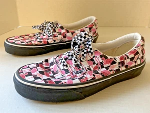 Vans Custom Women’s 6.5 Black White Checks with Pink Flamingos Mens 5 - Picture 1 of 7