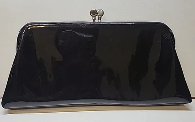 De Colección Garay Bolso sin asas Charol Negro Vinilo Cierre de beso Maquillaje Hombres locos Mod Punk Foto 1 de 4