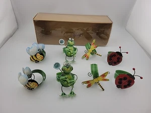 Dillards Colorful Insect Themed Metal Napkin Rings Set 8 Whimsical! Fun Parties - Picture 1 of 10
