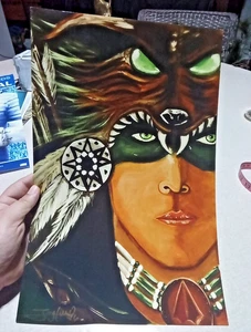 Indianer signierter Kunstdruck Poster 11"×17" - Bild 1 von 4