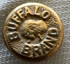 Antique Work Clothes Overall Wobble Shank Button -Pictorial -Buffalo Brand  - Picture 1 of 8