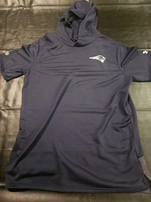 Hombres New England Patriots Under Armour Manga Corta con Capucha Ajustada Grande, Nuevo con Etiquetas Foto 1 de 4