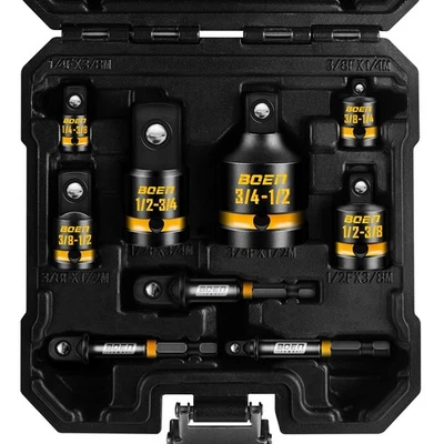 9-Piece Impact Socket Adapter & Reducer Set, 1/4" & 3/8" & 1/2" &3/4" Drive S... - Image 1 of 4