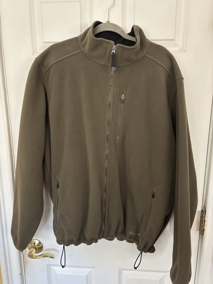 VINTAGE L.L. Chaqueta polar Bean 2XL Polartec cremallera completa para hombre verde caqui años 90 Y2K Foto 1 de 4