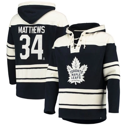 Men's '47 Auston Matthews Blue Toronto Maple Leafs Player Name & Number Lacer - Image 1 of 4