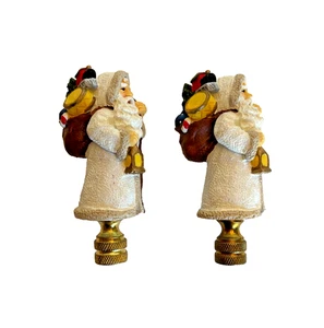 2 Babbo Natale Finali Lampada Topper 3,25" Natale San Nicola Decorazione Festività LEGGI - Foto 1 di 13