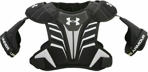New Under Armour Boys' Strategy Lacrosse Shoulder Pads Large Black/White