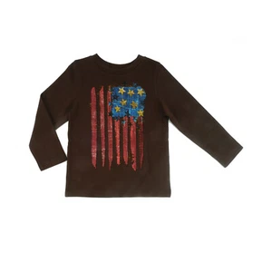 Kidsy Baby Boys Flag Art Graphic Printed Peruvian Cotton T-shirt – Long Sleev... - Picture 1 of 2