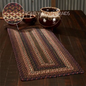 Beckham Jute Rectangle 13x36 Table Runner Primitive Country Rustic Red Black Tan - Picture 1 of 4