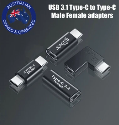 USB C 3.1 Type C Male Female Extension Joiner OTG Adapter Converter Fast Data OZ - image 1 of 4
