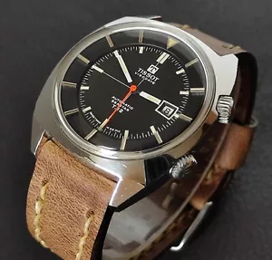 1970s TISSOT VISODATE SEASTAR T12 SUPER COMPRESSOR AUTOMATIC MENS WATCH 44518-1 - Picture 1 of 13