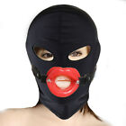 Spandex Gimp mask with Sissy latex lips in Red, Pink, Open Mouth And Eyes  SizeM