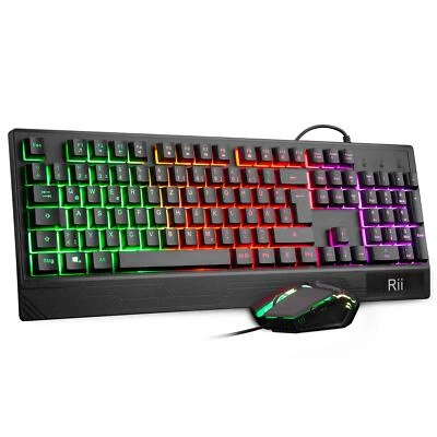 Gaming Tastatur und Maus Set Maus und Tastatur RGB Hintergrundbeleuchtung QWE... - Bild 1 von 4