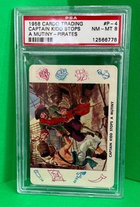 Cardo Trading Card 1958 #P-4 PSA 8 NM-MT Captain Kidd A Mutiny - Pirates