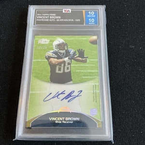 2011 Topps Prime Silver Holofoil Vincent Brown #143 Auto #13/25 TGA 10 Pristine - Picture 1 of 2