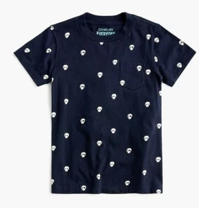 NWT CREWCUTS Sz 12 Everyday Glows In The Dark Tee Pirates Ghosts Halloween Navy - Picture 1 of 6