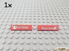Lego 1Stk Fliese / Kachel 1X4 L+R Rot Beklebt 2431