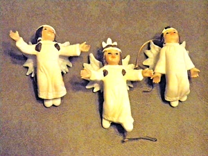 De colección 1993 House of Lloyd 3 Nativo Americano Indio Angel Adornos de Navidad LINDOS - Imagen 1 de 14