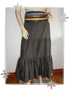 B - Jupe Fantaisie à Volants Marron Ceinture Lola Espeleta Taille 38 - Imagen 1 de 6