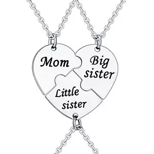 3PCs/Set Mom Big Sister Little Sister Mom Necklaces Set Mother Daughters Matc... - Picture 1 of 6