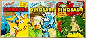3 x Michael Salmon Wilbur Albert Cecil Dinosaur Paperback 2008 Picture Book - Picture 1 of 6