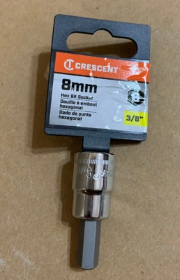 Crescent CHBS11N Chrome Plated 3/8 in. Hex Drive Bit Metric Socket 8 mm - Image 1 of 2